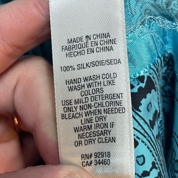 5 for $25🔥Juicy Couture Teal Paisley Half Button Front Dress Size 4 - Picture 5 of 8